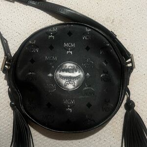MCM Vintage Luxury timeless Black Embossed Crossbody Bag